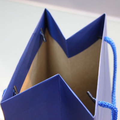 Пакет 17x35x15, синий, плотный крафт
