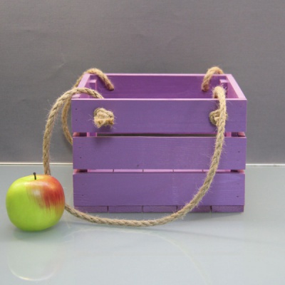 Ящик декоративный 23x15x23, фиолетовый, дерево