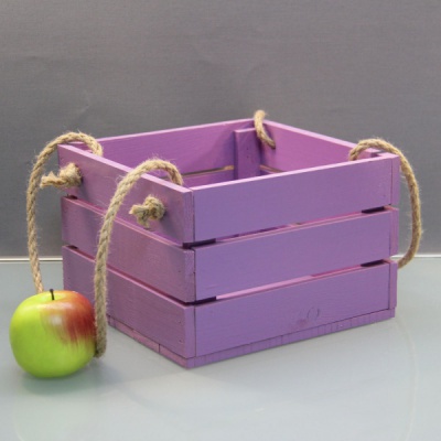 Ящик декоративный 23x15x23, фиолетовый, дерево