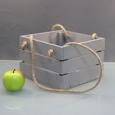 Ящик декоративный 23x15x23, серый, дерево