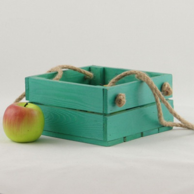 Ящик декоративный 19x9x19, зеленый, дерево