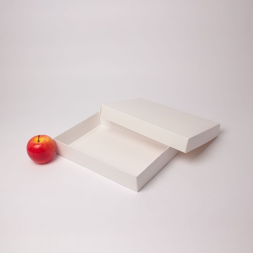 Коробка 30x5x20, белая, картон (крышка-дно)