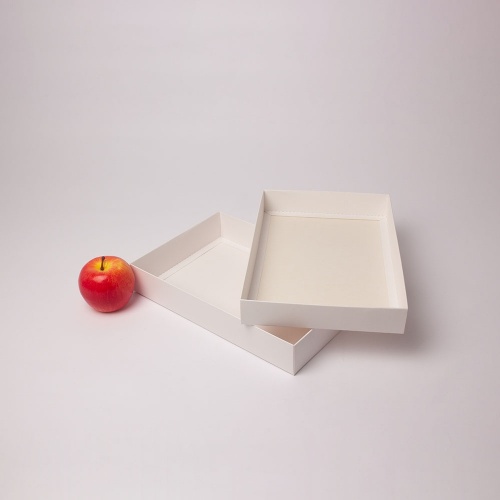 Коробка 30x5x20, белая, картон (крышка-дно)