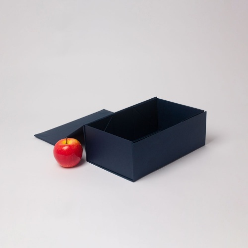 Коробка самосборная на магнитах 30х10х18, тёмно-синий, дизайнерская бумага