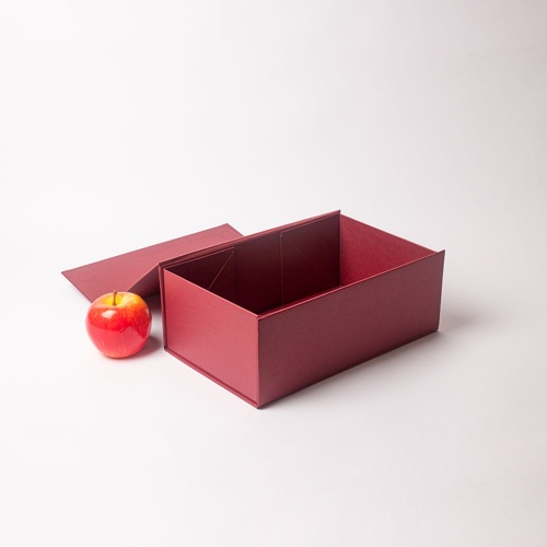 Коробка самосборная на магнитах 30х10х18, бордо, дизайнерская бумага