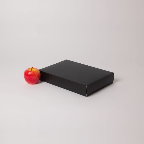 Коробка 30x5x20, чёрный, картон (крышка-дно)