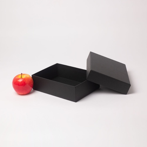 Коробка крышка-дно 21х6х15, чёрный, дизайнерская бумага