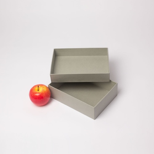 Коробка крышка-дно 21х6х15, светло-серый, дизайнерская бумага