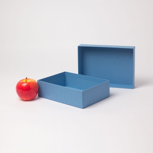 Коробка крышка-дно 21х6х15, синий, дизайнерская бумага