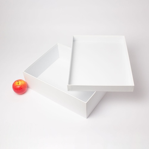 Коробка крышка-дно 40х12х30, белый, меловка, матовая ламинация