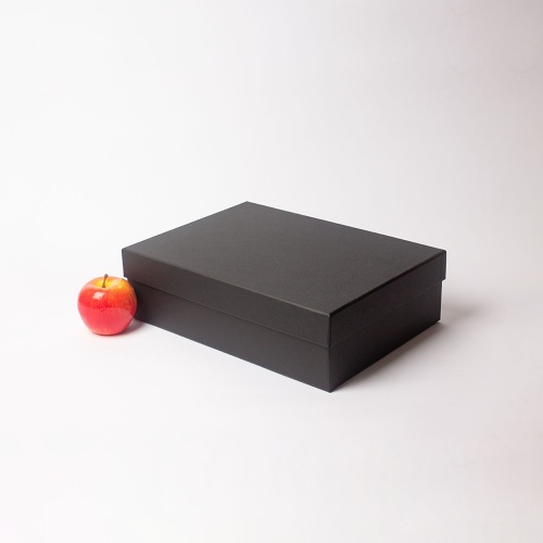 Коробка крышка-дно 35х10х25, чёрный, дизайнерская бумага
