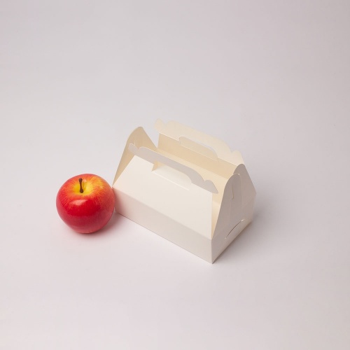 Коробочка 17x5x10 самосборная для выпечки / сладостей / суши, белый.