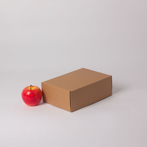 Коробка самосборная с откидной крышкой 16х6х11, Т23Е бур/бур, без печати, бурый