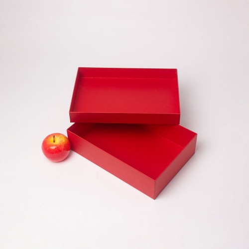 Коробка крышка-дно 30х8х20, красный, дизайнерская бумага