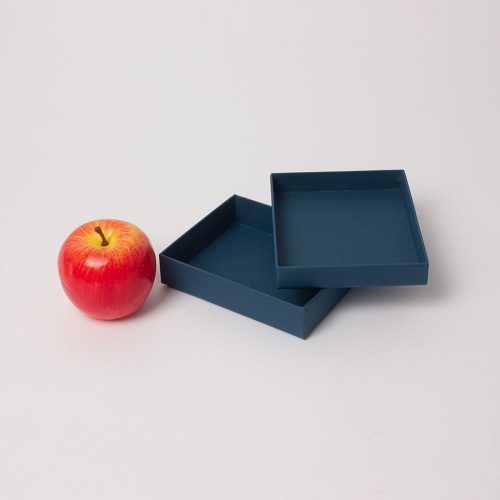 Коробка крышка-дно 14x3x11, синий, дизайнерская бумага