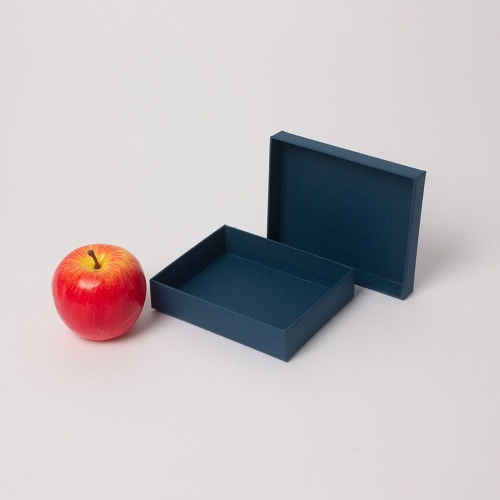 Коробка крышка-дно 14x3x11, синий, дизайнерская бумага