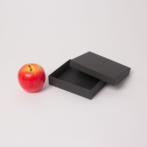 Коробка крышка-дно 14x3x11, чёрный, дизайнерская бумага