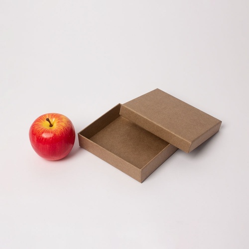 Коробка крышка-дно 14x3x11, коричневый, крафт