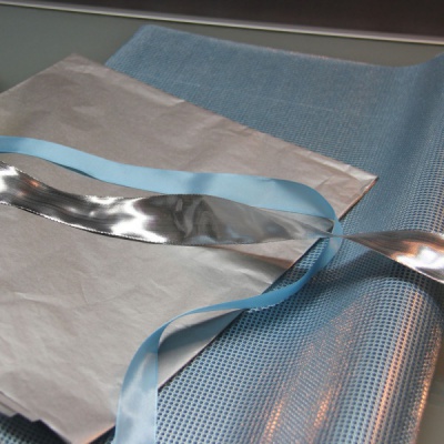 Упаковочная бумага 57х450, цвет - голубой, материал - синтетическое волокно, ламинация - без ламинации, фото 3 