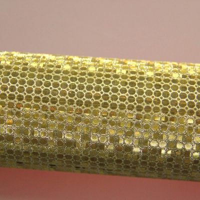 Упаковочная бумага 60х450, цвет - золотой, материал - синтетическое волокно, ламинация - без ламинации, фото 2 