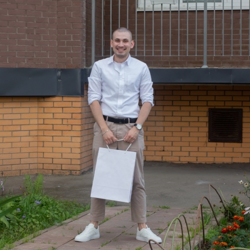 Пакеты бумажные 30х40х20см, цвет - белый, материал - плотный крафт, ламинация - без ламинации, ручки - шнур, фото 5