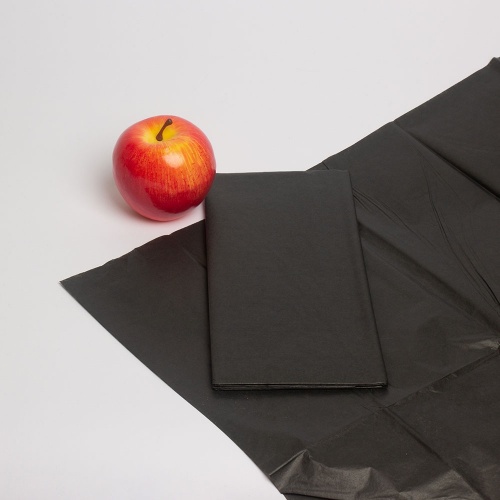 Бумага упаковочная тишью, черная, в листах 50 х 65см х 10шт