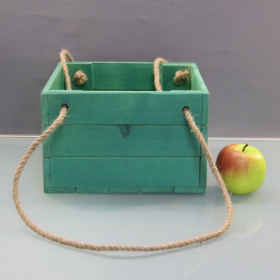 Ящик декоративный под букеты 25x25x16, зеленый, дерево