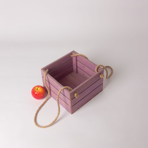 Ящик декоративный 19x9x19, фиолетовый, дерево