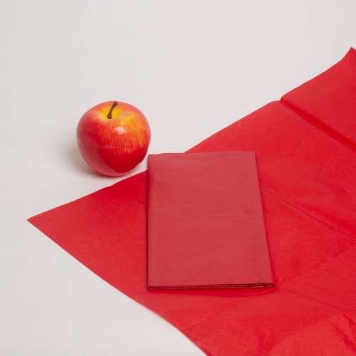 Упаковочная бумага 50х65, цвет - красный, материал - папиросная бумага, фото 1 (вид спереди)