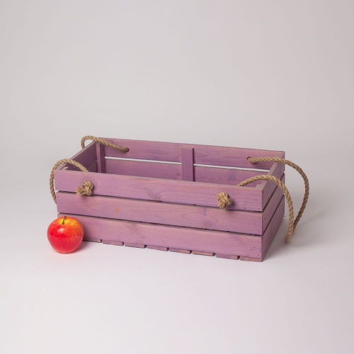 Ящик декоративный 45x15x23, фиолетовый, дерево