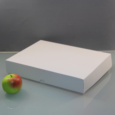 Картонные коробки 40х6х28см, цвет - белый, материал - картон, ламинация - матовая, фото 2 