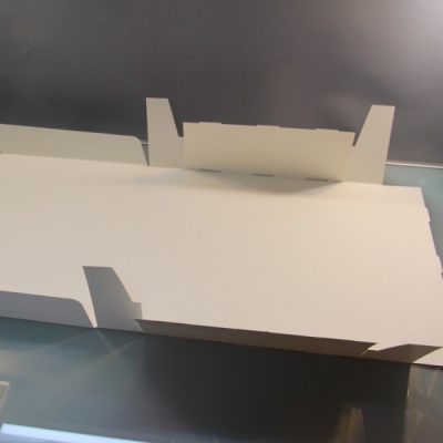 Картонные коробки 40х6х28см, цвет - белый, материал - картон, ламинация - матовая, фото 5 