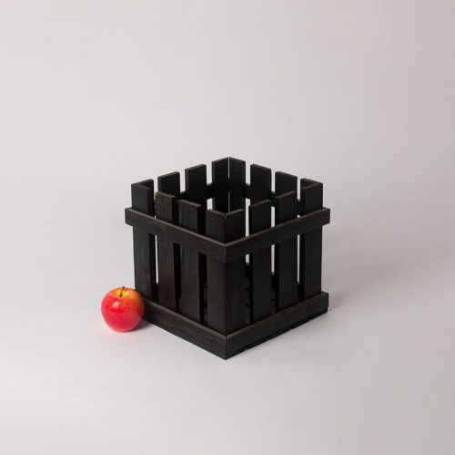 Ящик декоративный под букеты 25x25x25, черный, дерево
