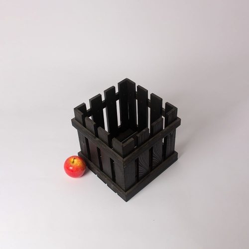 Ящик декоративный под букеты 25x25x25, черный, дерево