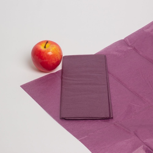 Упаковочная бумага 50х65, цвет - темно-фиолетовый, материал - папиросная бумага, ламинация - без ламинации, фото 1 (вид спереди)