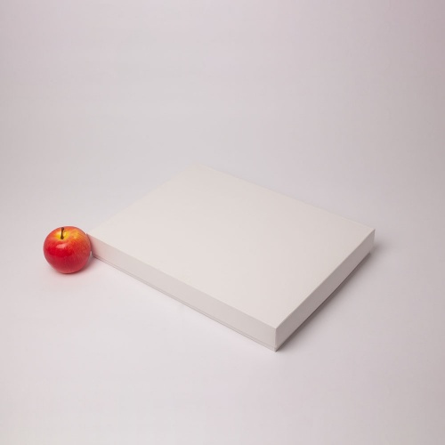 Коробка 40x5x30, белая, картон (крышка-дно)