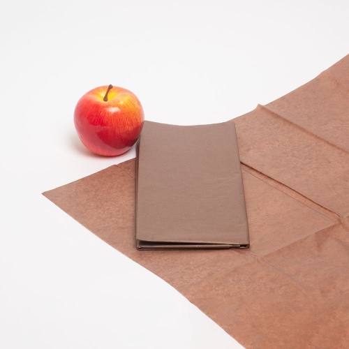 Упаковочная бумага 50х65, цвет - шоколадный, материал - папиросная бумага, фото 1 (вид спереди)