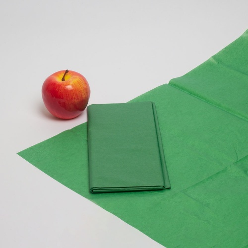Упаковочная бумага 50х65, цвет - зеленый, материал - папиросная бумага, фото 1 (вид спереди)