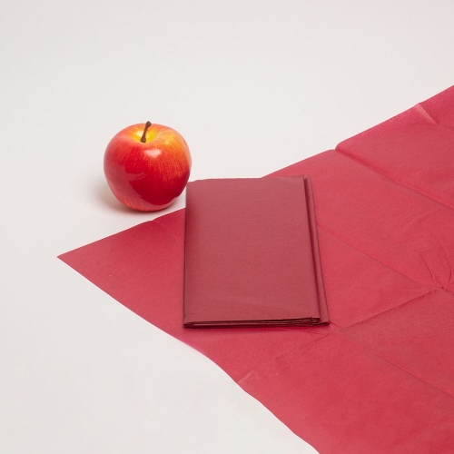 Упаковочная бумага 50х65, цвет - бордо, материал - папиросная бумага, фото 1 (вид спереди)