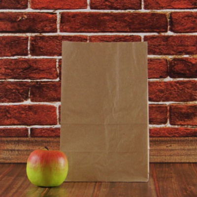 Фасовочные крафт-пакеты 18х29х12см, цвет - коричневый, материал - тонкий крафт, ламинация - без ламинации, фото 1 (вид спереди)