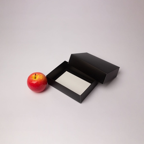Картонные коробки 17х4х12см, цвет - черный, материал - картон, ламинация - матовая, фото 2 