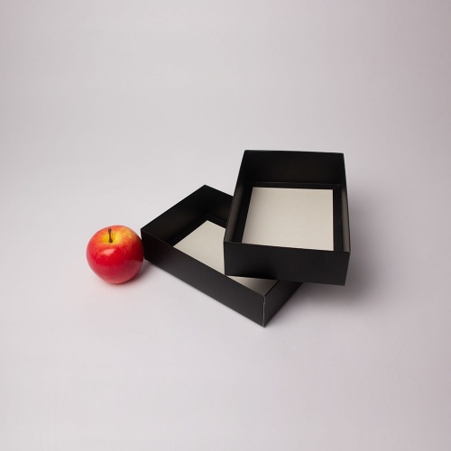 Коробка 21x6x15(крышка-дно), черный, картон