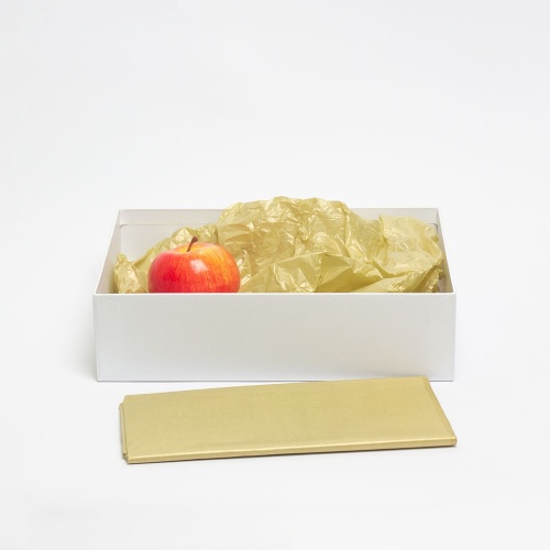 Бумага упаковочная тишью, золотая, в листах 50 х 65см х 10шт