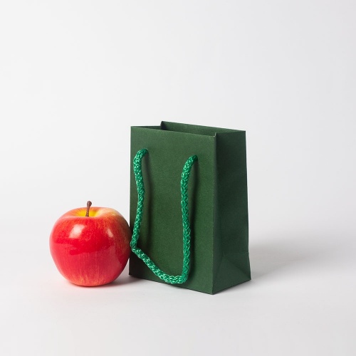 Пакет 11x15x6, зеленый, плотный крафт