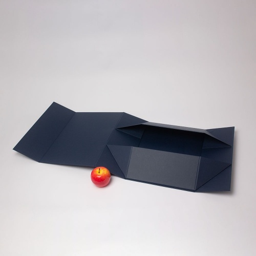 Коробка самосборная на магнитах 39х13х28, темно-синий, дизайнерская бумага
