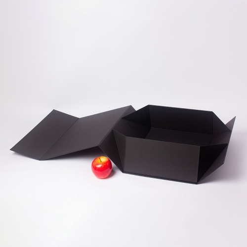 Кашированные коробки 39х13х28см, цвет - черный, материал - дизайнерская бумага, ламинация - без ламинации, фото 4 