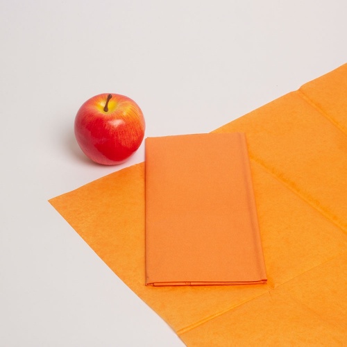 Бумага упаковочная тишью, ярко-оранжевая, в листах 50 х 65см х 10шт