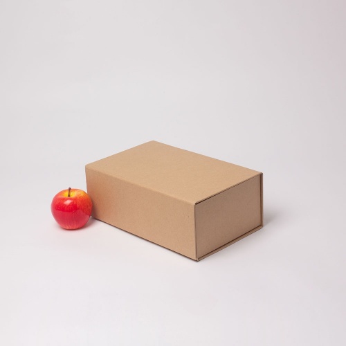 Кашированные коробки 30х10х18см, цвет - коричневый, материал - плотный крафт, ламинация - без ламинации, фото 1 (вид спереди)