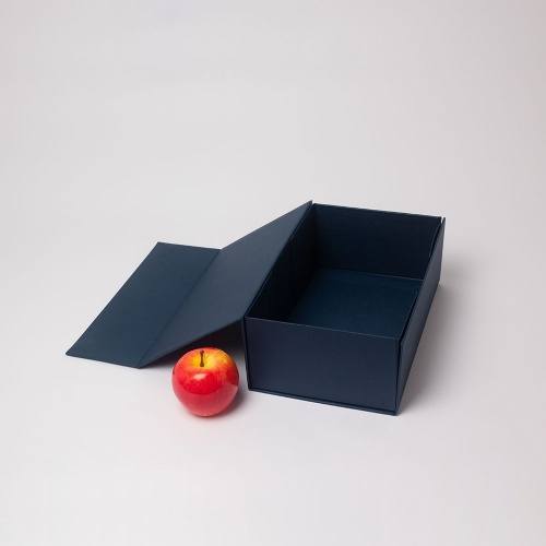 Кашированные коробки 30х10х18см, цвет - тёмно-синий, материал - дизайнерская бумага, ламинация - без ламинации, фото 3 
