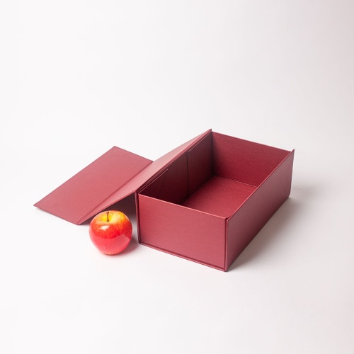 Кашированные коробки 30х10х18см, цвет - бордо, материал - дизайнерская бумага, ламинация - без ламинации, фото 3 